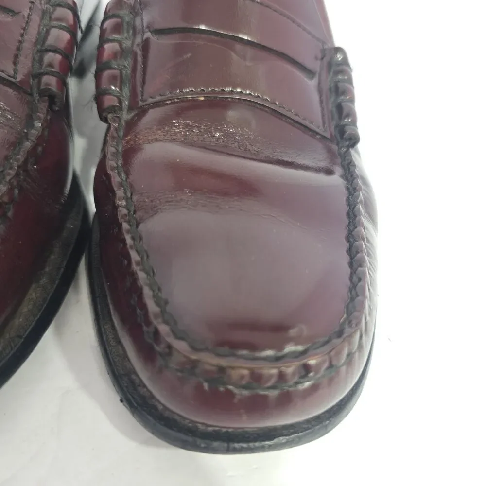 VTG L.L. Bean Penny Loafers Men's Size 9D Burgundy Leather Dress Shoe Slip On